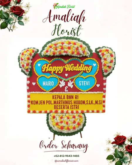 Papan Bunga Pernikahan Tabir